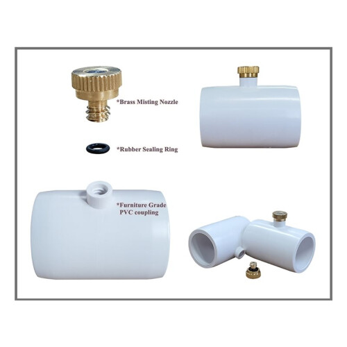 10PCS Misting Nozzle Connectors - 0.7mm Orifice Splitters with Atomizing Nozzles for Outdoor Misting Cooling Systems