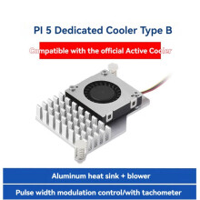 Aluminiowy, Aktywny Radiator DIY, Wentylator 5 V, do Obudowy dla Raspberry Pi 5, Procesora, Karty Graficznej i Akcesoriów
