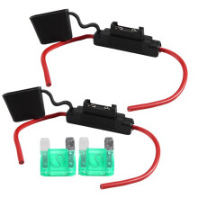 2 Stuks 10AWG Zware, Waterdichte Inline Zekeringhouders met Aansluitklemmen en 30A Zekering voor Auto, , Boot en Hoogstroombedrading