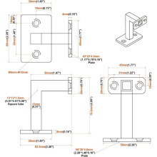 Stair Handrail Bracket Adjustable Railing Holder Wall Support Hand Rail Black Staircase Handrail Accessories