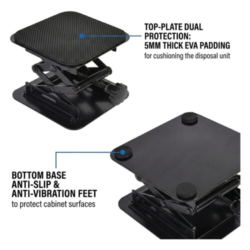 Garbage Disposal Support Bracket, Height Adjustable 2"-6.3" Under Sink Support Stand,Disposal Jack Holds  to 220LBS 1