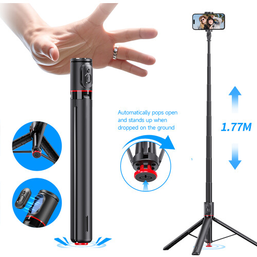 Τρίποδο Selfie Stick - RNCYN - Τηλεσκοπικό κοντάρι 1,77 μ. 1