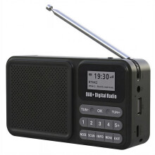 Rádio Digital DAB/DAB+ Portátil, Rádio FM, Alto-Falante com Bateria Recarregável