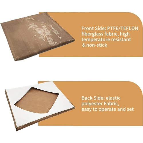 1 Conjunto/2 Peças de Capa para Prensa Térmica de 12x15 Polegadas - Capa Antiaderente e Resistente Ao Calor para Sublimação 2