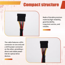 2Pcs Mainboard Power Cable 8mm 6Pin to Optical Drive Cord for QVT1260 ECS1250 QCT1250 QBS1250 FCS1250 QVS1260