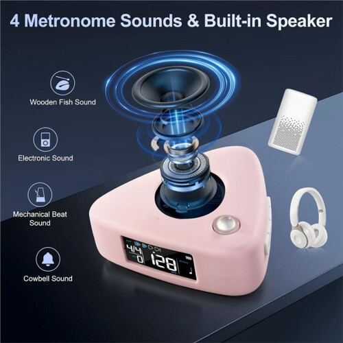 Digital Metronome Rechargeable for Piano, Guitar, Violin&All Instruments Wide Tempo 30-300 BPM , Timer Function 1