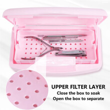 Nails Tool Sterilizer Box Plastic Disinfectant Container Disinfectant Tray for Nails Tools, Tweezers, Hair Salon