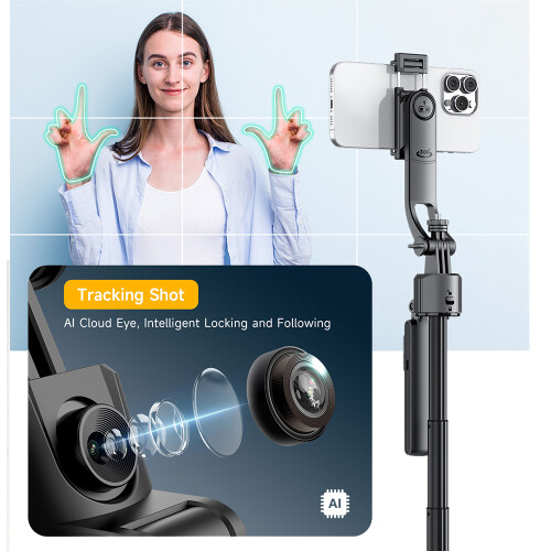 Τρίποδο Selfie Stick RNCYN με ανίχνευση προσώπου AI - Ύψος 1,76 μ. 2
