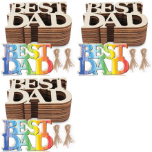 120Pcs Best DAD Unfinished Wood Crafts, Gift Tags with String for Father'S Day Gifts, Dad'S Birthday Party Decorations