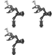 3X Magic Arm 7 Inch Articulating Friction Arm Super Clamp Adjustable Rod Clamp with 1/4 Inch and 3/8 Inch Thread