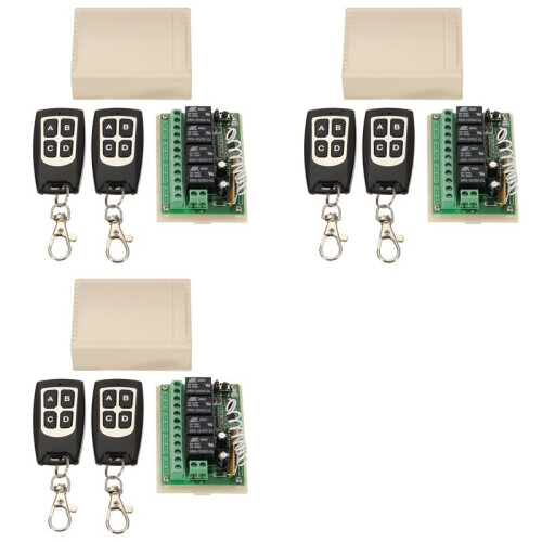 3X 12V 4CH Channel 433Mhz Wireless Remote Control  Integrated Circuit with 6 Transmitter DIY Replace Parts Tool