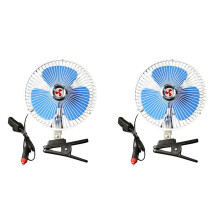 2Stück 8 Zoll 12V Auto Tragbarer Kühlventilator Sommer Auto Kleiner Ventilator mit Clip 180 Schwenkbar Geräuscharmer Luftkühler für Auto LKW