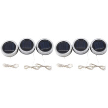6PCS Solar Decorative Light Lid Outdoor Waterproof Solar Power Glass Decorative Light Accessories Warm White