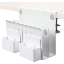 Desk Side Storage, Under Desk Laptop Mount, Table Side Hanging File Organizer, No Drill Clamp Cable Management Tray