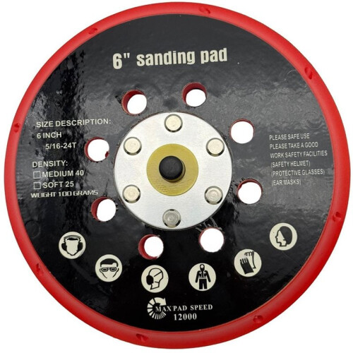 6Inch Sanding Pad for  RSM6045 150mm Replacement Pad Medium Hook and Loop Multi-Hole Grinding Plate for Polishing 1