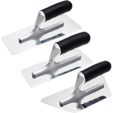 Conjunto de Espátulas para Acabamento em Gesso Veneziano 3 PC Aço Inoxidável Polido com Cabo de Plástico Ferramentas de Pintura e Gessagem