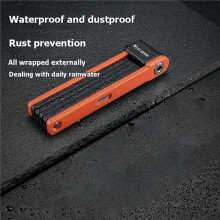 WEST BIKING Foldable Bicycle Lock Portable Anti-Theft Security Folding Padlock for MTB Road Bike E-Bike Scooter