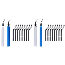 4 Pcs Deburring Tool +10 Pcs BS1010 High Speed Steel Blades for Metal Resin PVC Pipes Copper Plastic 3D Printed Edges