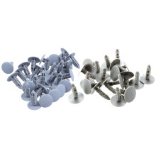 20 Pcs Gray Plastic Car Trim Clips Rivet Fastener 6mm Hole 26mm & 30 Pieces Plastic Fastening Screws Gray Flange Bumpers Clips for 6mm x