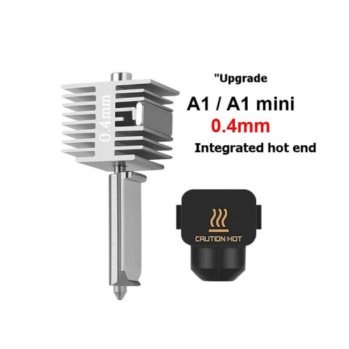 Hotend de Troca Rápida para  A1/A1 /A2L com Bico de Aço Endurecido de 0,4 mm e Estrutura Integrada. 1