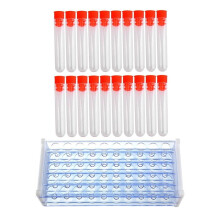 1x Plastic Test Tube Stand Bracket Rack for 12-13MM Test Tubes 50 Hole Positions & 20 Pcs Non-Completed Plastic Test Tubes Lab Test Tool with Screw
