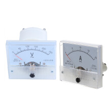 2 Pcs Accessories: 1 Pcs Analog 85L1 AC 250 V Panel Meter Voltmeter Measuring Device Installation Equipment & 1 Pcs 20A Analog Ampere Panel Meter