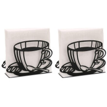 2X Napkin Holder: Freestanding Tissue Dispenser/Holder, Table Napkin Holder for Home Kitchen Picnic Party (Coffee Cup)