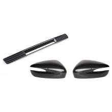 3 Pcs Carbon Fibre Car Accessories, for CX3 2016 2017 CX-3: 1 Pair Rearview Mirror Trim Cover & 1 Pcs Center Console Liquid Crystal Screen Trim