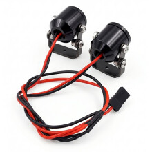 Aluminium-LED-Dachscheinwerfer für RC-Cars im Maßstab 1:10, Passend für TRAXA TRX4, TRX6, für Axial SCX10 und YK RC-Crawler, Schwarz