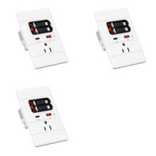 3X Prise Murale USB-C avec GaN PD20W, Compatible USB-C et USB-A, Câble USB-C Rétractable pour Interface pour , Inviolable, 15 A, 125 V