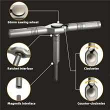 Ratelschroevendraaier met Hoog Koppel, T-Handgreep en Magnetische Verlengstuk voor Doe-Het-Zelf Motorreparaties