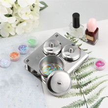 Stainless Steel Nails Art Dappen Dish with Lids Acrylic Liquid Monomer Cup,Nails Acetone Container, Powder Holder