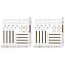 2X Zestaw Złączy LED SMD 6-Pinowych 12 mm, Rozdzielacz Kątowy L, Kształt Litery T, do Taśm Świetlnych PWM SMD RGB CCT
