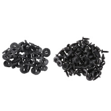 80 Pcs Plastic Rivet: 50 Pcs 6mm Plastic Push Type Rivet Bumper Pin Clips & 30 Pcs Plastic Parts 8 mm Black Hole Bumper Rivet Clip Closure