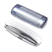 2 Pcs Glasses Case, Aluminum Hard Shell Eyeglasses Case Striped Spectacles Box 160x73x42MM & 151x56x32MM