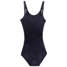 (Black,M)Women Body Shaper Waist Cincher Underbust Corset Bodysuit Jumpsuit Shapewear Use