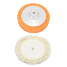 1 Pcs Car Polishing Buffing Mop Pad Soft Sponge with M14 Thread & 1 Pcs Soft Wool Clean Polishing Buffing Bonnet Pad for Car Auto Polisher