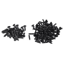 30 Pcs Plastic Parts 8 mm Black Hole Bumper Rivet Clip Closure & 50 Pcs Plastic Rivet Bike Fairing Trim Panel Fastener Clips 6mm for