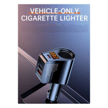Cargador de Coche 3 en 1 Adaptador de Encendedor de Cigarrillos Adaptador USB de Carga Rápida QC Adaptador de Corriente Divisor de 60 W