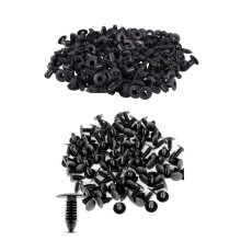 200 Pcs Black Plastic Rivets: 100 Pcs Car Molding Door 5Mm Hole Rivets Fixing & 100 Pcs Bumper Fastener Rivet Clips Auto Furniture Assembly