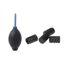 Rubber Air Dust Blower Cleaner Pump for Removing Dust Off Camera Lens S6 with 4 Pcs Black Car Vehicle Tyre Tire Valve Stem Decorative Dust Cap Cover