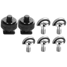 7 Pcs for DSLR Camera 1/4 Inch Adapter:5 Pcs Quick Release Plate Mounting Screw D- D Shaft QR Screw Adapter & 2 Pcs 20 Hot Shoe Mount Adapter