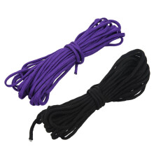 2Pcs Paracord 550 Parachute Rope 7 Core Strand for Climbing Camping Buckle Rope 25Ft - Black &