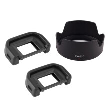 2 Pcs Protector Cover: 1 Pcs EW-73D Lens Hood Shade Protector Cover for EF-S & 1 Pcs Camera Eyecup Eyepiece for Ef Replacement Viewfinder