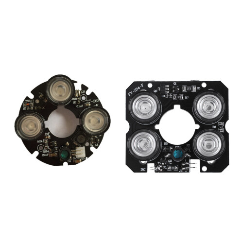 2 Pcs IR LED Board IR Led Spot Light Infrared for CCTV Cameras Night Vision 3 Array 53mm Diameter & 4 Array 52mm Diameter