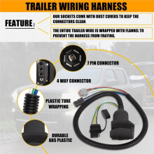 4 Way Flat and RV 7 Way Trailer Wiring Harness for 2005-2025 Frontier 2005-2015 2009-2012 Equator