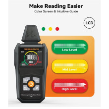 POROMETISTO ET01 Testeur de Rayonnement Électromagnétique 3 en 1 - Radiomètre de Champ Portable Haute Précision avec Affichage 9999