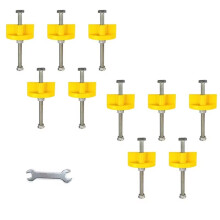 10 Pcs Tiling Height Regulator Manual Tile Locator with 1 Wrench Tile Support Positioner Heightening Adjuster