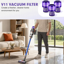 3-Pack Vacuum Filters &1 Sealing Compatible with V11/V15 (SV14-SV28, SV22, SV47), Replaces Part No. 970013-02/03