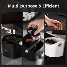 Contenitore per Fondi di Caffè Espresso - Contenitore per Fondi di Caffè In Stile Barista con Barra Antiurto Rimovibile C